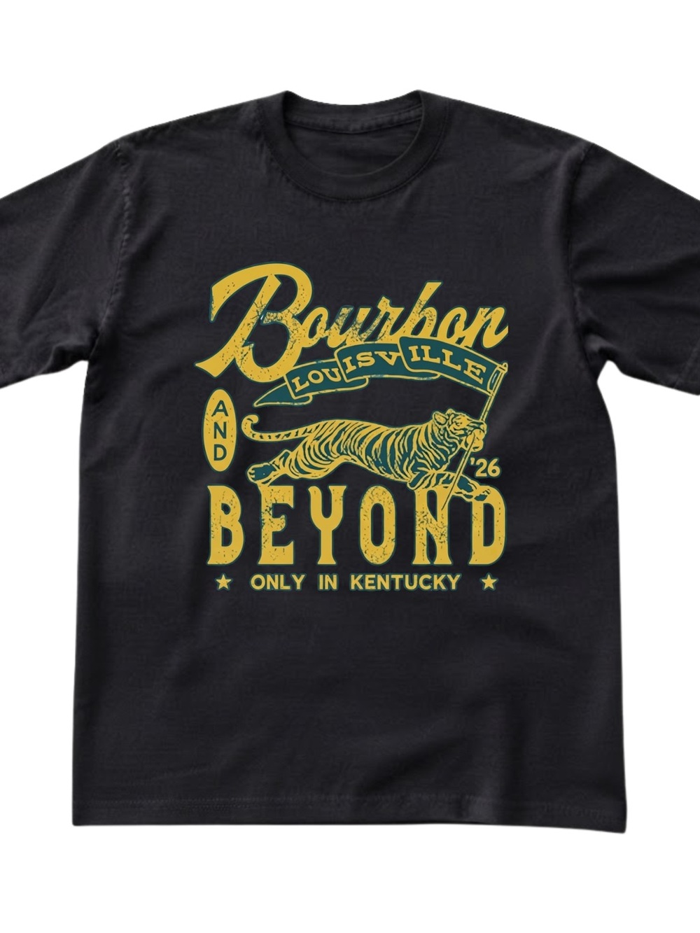 Tiger and Kentucky Bourbon Graphic Gildan Cotton T-Shirt